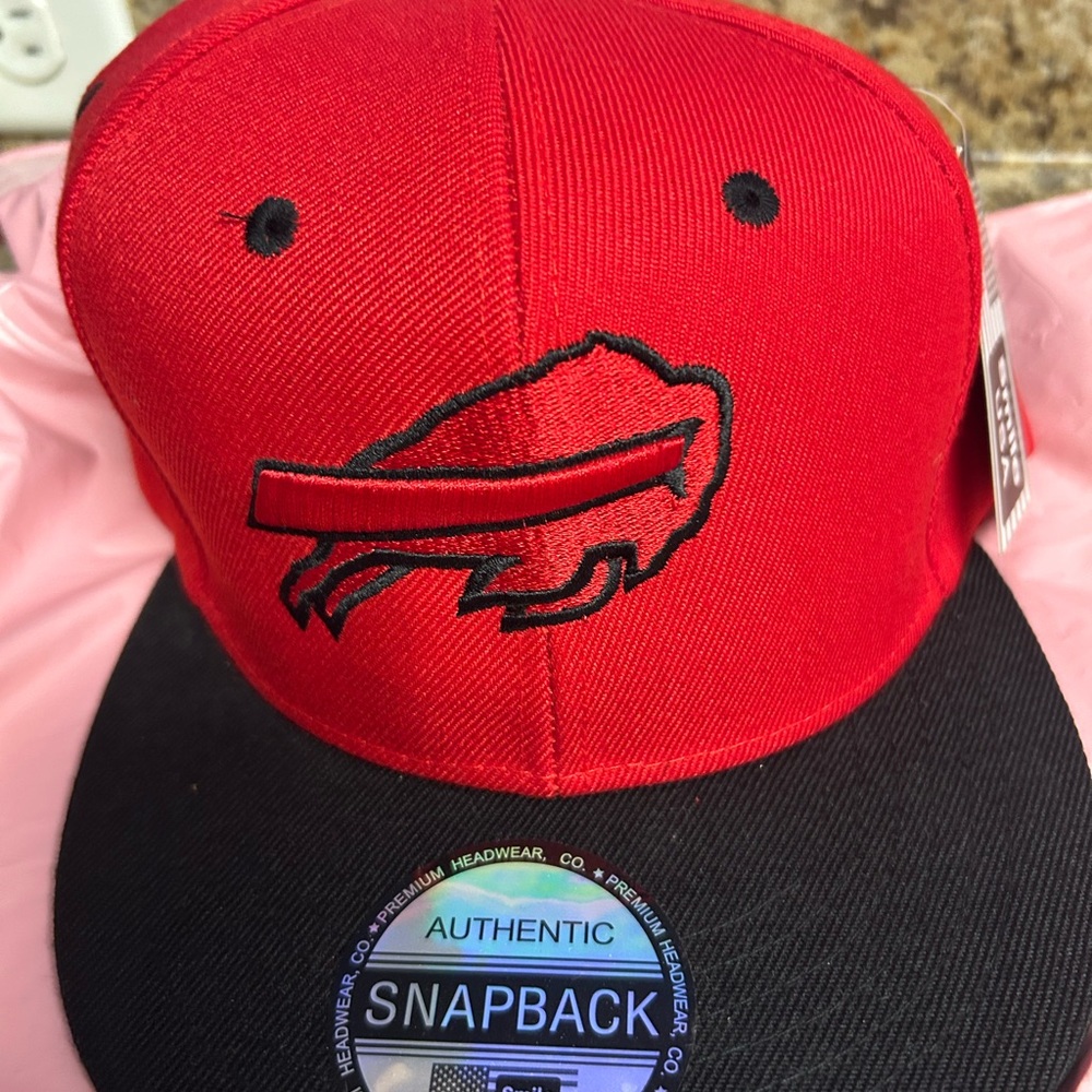 Red & Black Buffalo Logo Snapback Hat